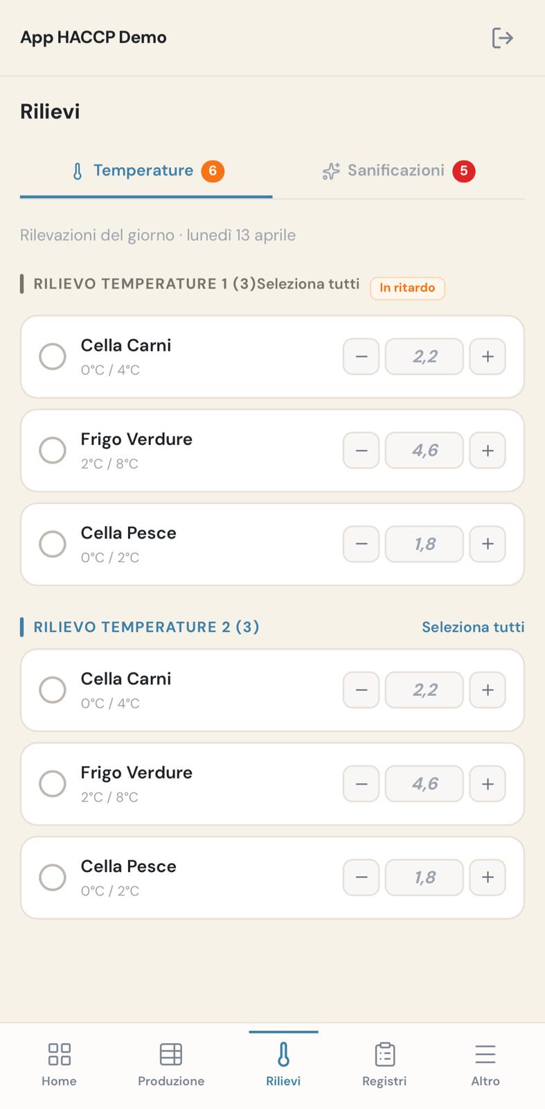Rilievi temperature